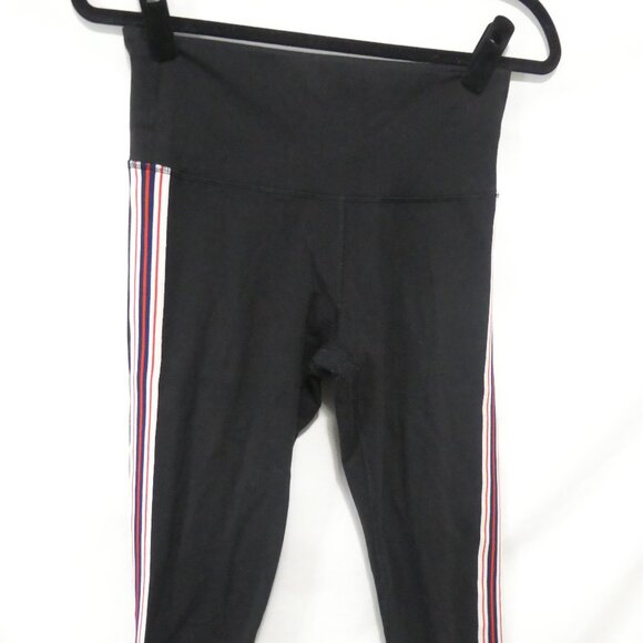 TNA | medium | Black Leggings With White, Navy and Red Stripe Side Panels - Picture 6 of 16